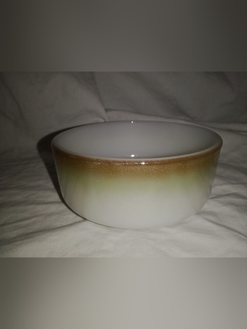 Vintage Federal Glass Mesa Moss Mini Bowl Sugar Pudding Cottage Cheese?